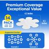 COMPAC HOME Safe-T-Shapes Anti-Slip Bathroom Decals - 7 Large White Daisies with Removable Inner Daisies (14 Total), Flexible Non-Slip Tub & Shower