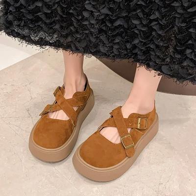 Chaussures Femme Mode en Solde 2024 Nouveaux Mocassins Femme à Boucle Automne Bout Rond Uni Extérieur Plat Décontracté Confortable Chaussures de Bureau Dames