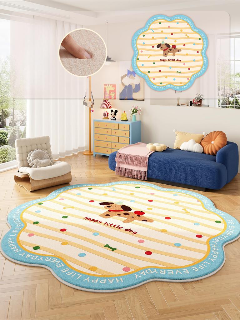 Irregular Shape Bedroom Decor Cute Carpet Cartoon Style Carpets for Living Room Fluffy Soft Bedside Floor Mat Thickend Plush Rug