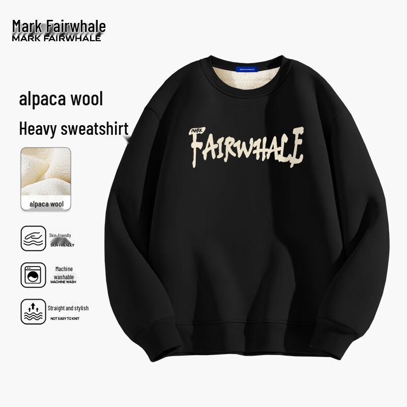 MARK FAIRWHALE Men s Heavyweight Fleece Round Neck Sweatshirt 2XL