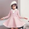 New Girl Baby Sweater Knitted Dress Children Warm Sweater Dress for Girls Infant Casual Pure Color Pleated Princess Dress