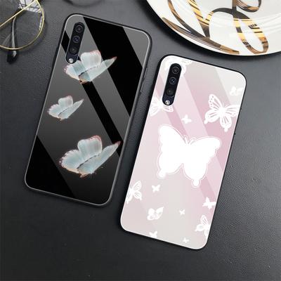 Kelebek telefon kılıfı için Samsung Galaxy A52 A71 A72 A70 A70 A73 A53 A13 5g A03 A22 A21s A03 çekirdek A42 temperli cam kapak Capinha