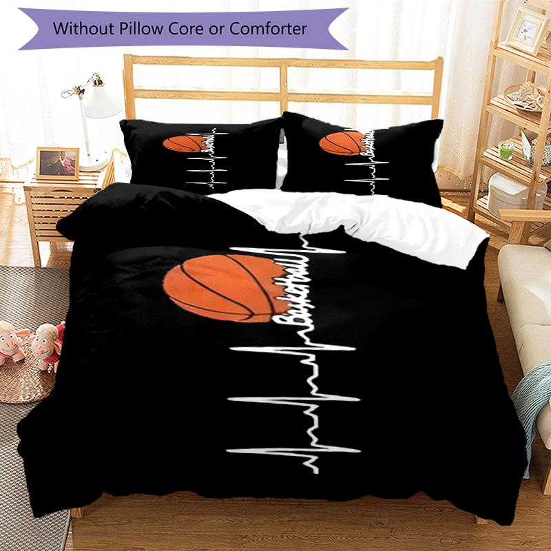 3pcs Basketball Bedding Set Duvet Cover Closure Includes 1 Duvet Cover & 2 Pillowcases, Soft and Comfortable for All Seasons.