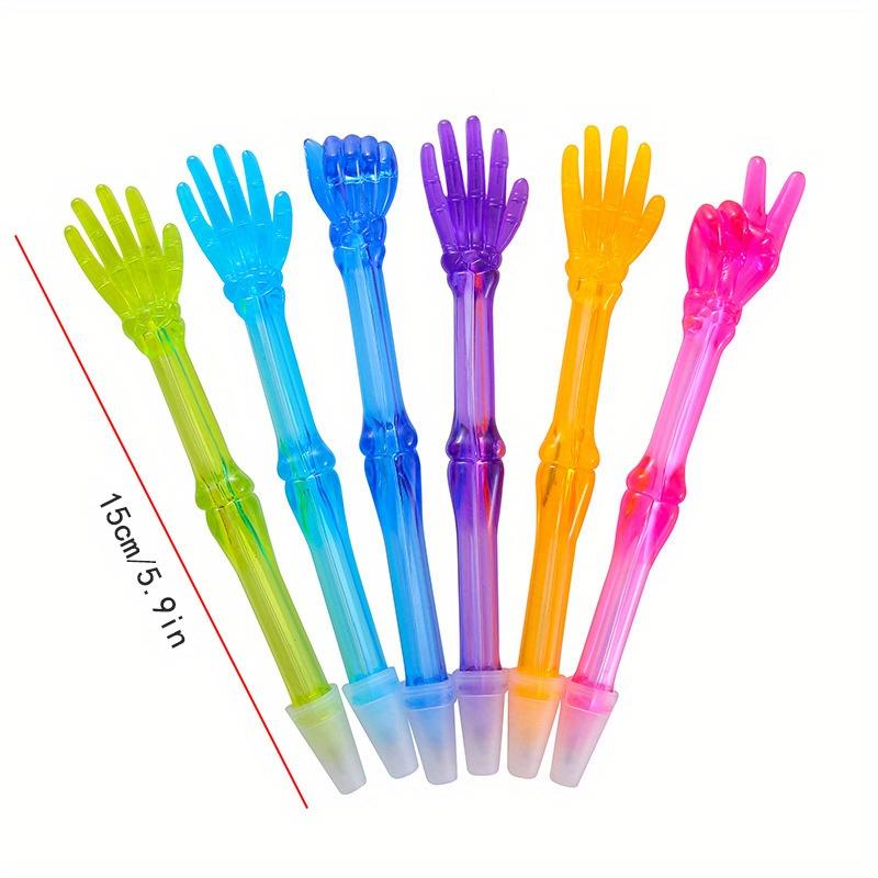 Back To School Season 10pcs 0.5mm Transparent Finger Ballpoint Pen Creative Stationery Gesture Pen Prize Gift Office Oily Signature Pen