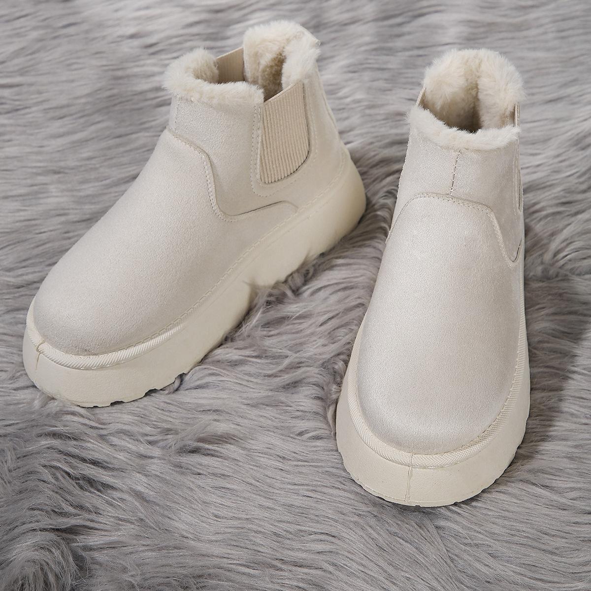 

2025 Winter Women s Thick-Soled Snow Boots - Casual Fleece-Lined Extra Thick, Warm Snow Boots for Women 39 грязно-белый