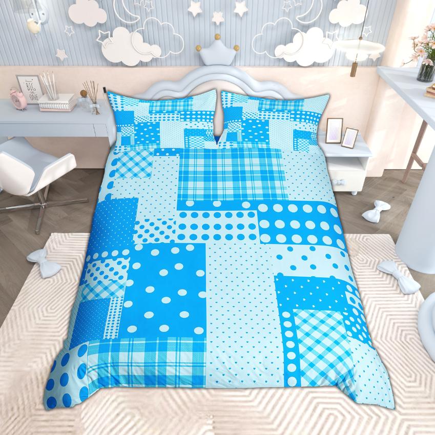 

Homewish Kids Polka Dots Duvet Cover Set, Geometric Patchwork Bedding Set, Contemporary Abstract Quilt Cover Set DE XS 100x135cm 2pcs&set