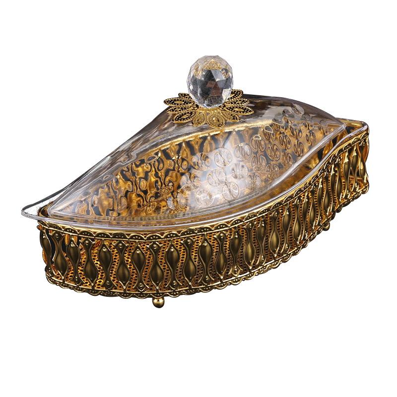 Průhledná akrylová plastová krabička na bonbóny, úložný box, kryt na cukrovinky, svačiny, občerstvení, tác na sušené ovoce, evropský styl