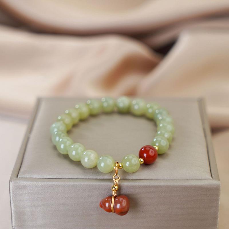 Ice Blue Hetian Jade Bracelet for Women - Elegant Bead String Jewelry, 2024 New Style