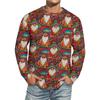 Men's Christmas Printed Imitation Cotton Long-sleeved Shirt