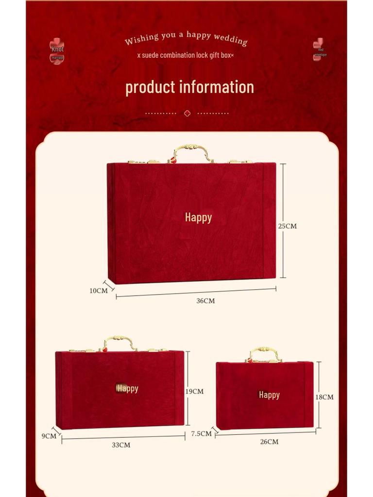 High-End Engagement Cash Gift Box with Combo Lock
