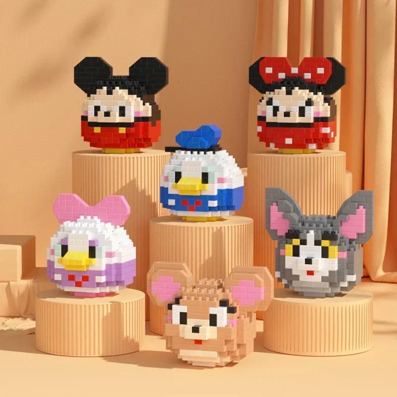 Stitch LinaBell Hello Kitty Sanrio Construction Blocks Damo Egg Cartoon Figrues Bricks Children's Assembly Playthings Model Present