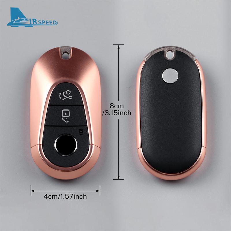 Rose Gold Car Remote Key Case Trim Cover for Mercedes Benz C S Class W206 W223 S350 C260 C300 S400 S450 S500 2024 2025