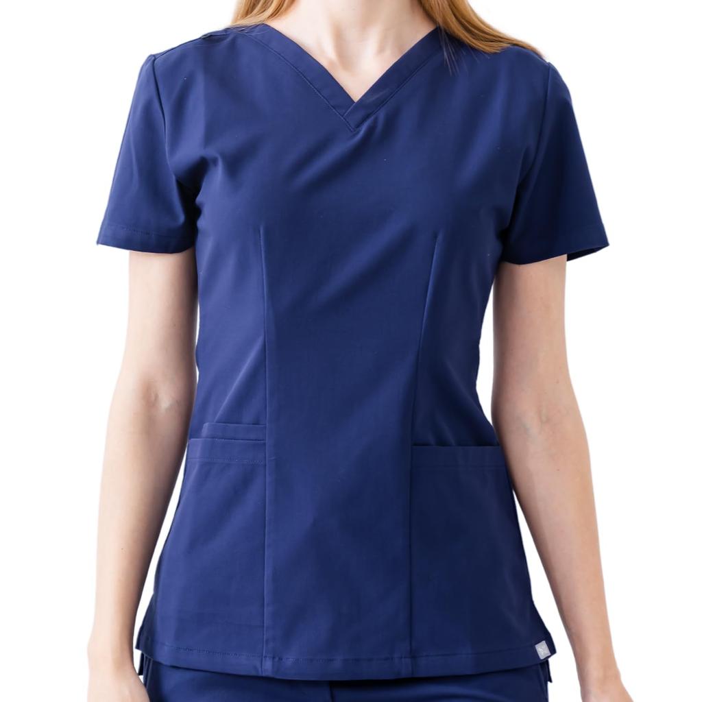 PAT-MED JOY Scrub, Unisex, Stretch, Antibacterial, Opaque, for Women (Small, Navy)