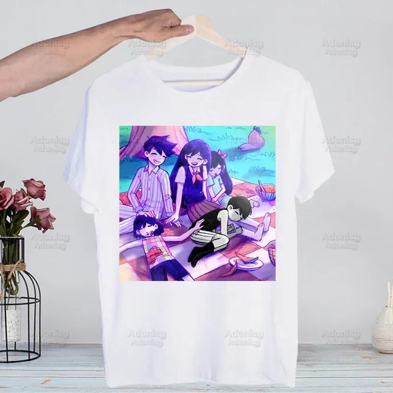 

Omori Игра Аниме Смешные Футболки Мужская Футболка Харадзюку Мужская Одежда Летняя Уличная Одежда Повседневная Футболка с Принтом Топы с Коротким Рукавом S