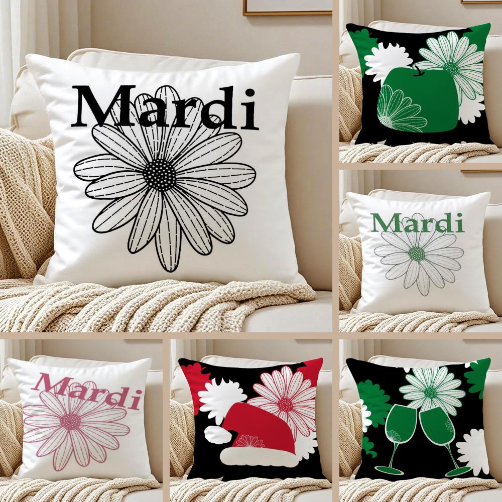 Luxury M-Mardi M-Mercred Cushion Cover Silky Short Plush Sofa Pillow Cover Hidden Zipper Soft Dustproof Case for Home Decor