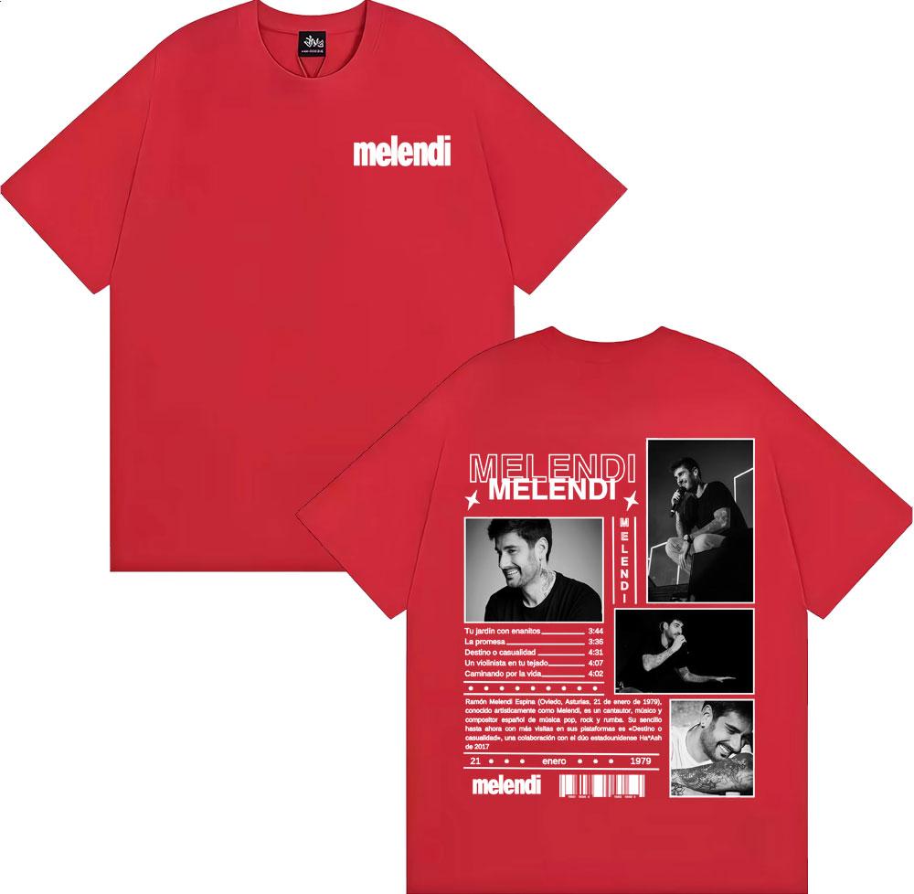 Rapper Melendi Album Tour 2025 Cover Print T Shirts for Men Harajuku Hip Hop Streetwear T-shirt High Quality 100% Cotton T Shirt