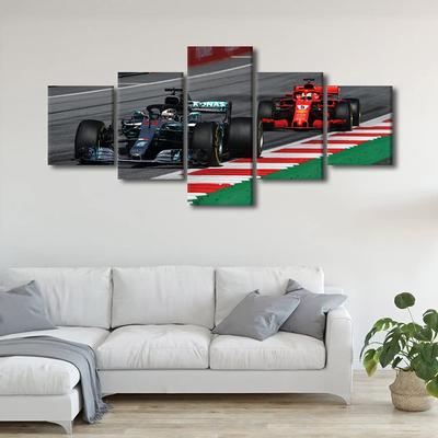 5Pcs F1 Racing Car House Sports Car 5 Pieces Pictures Canvas Paintings Home Decor HD Print Room Decor Abstract Wall Art Poster