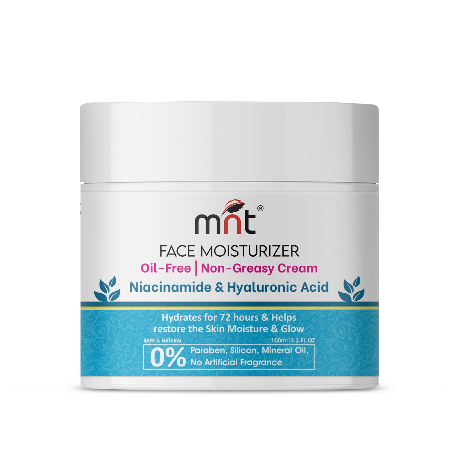 MNT Niacinamide & Hyaluronic Acid Face Moisturizer Cream for Plumping and Hydrating Skin | Anti-Aging Face Moisturizer for Dry Skin | Non-Greasy &