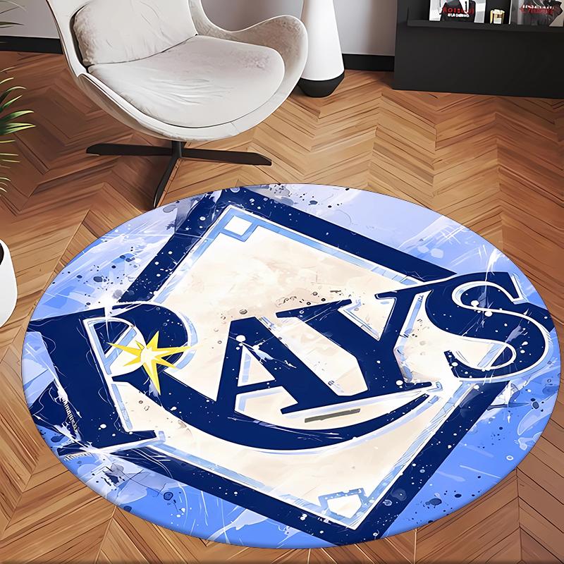 Tampa Bay Rays (14) Tappeto Rotondo per Ufficio Tappeto Decorativo per Pavimento per Ufficio Camera da Letto Soggiorno e Spazio Domestico