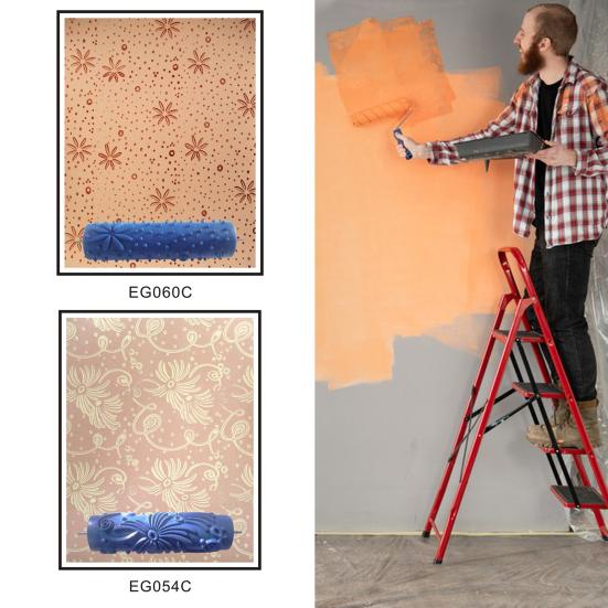 7-Inch Patterned Paint Roller Wall Decorative Art Texture Roller Household Wall Painting Embossing Texture Roller Tools Painting Supplies