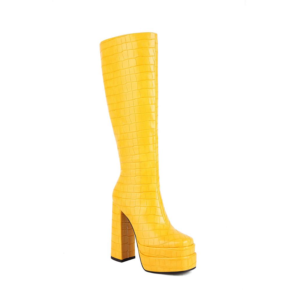 Women's High-heeled Boots, Autumn and Winter New Sexy Waterproof Platform, Thick Heel, Large Size, Versatile Boots