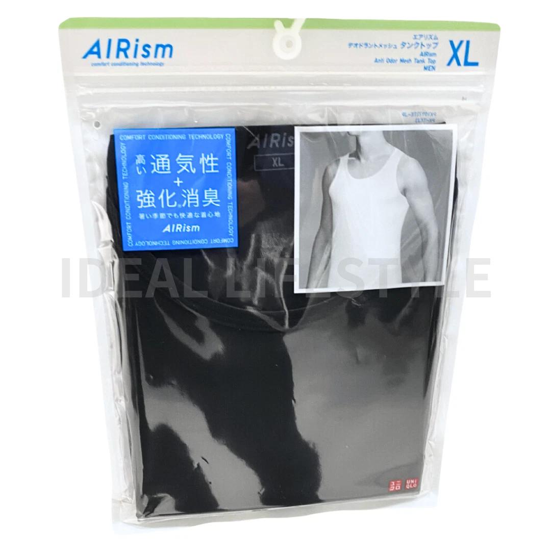 UNIQLO AIRism Anti-Odor Mesh Tank Top Black/White S-4XL Sleeveless 464310 NWT XXL чёрный