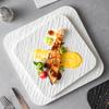 European Ceramic Square Dinner Plate Black White Western Steak Plate Home Ceramic Fruit Salad Dessert Dishes Kitchen Tableware