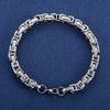 6mm 23cm Cool Stainless Steel Byzantine Chain Bracelet for Men Chunky Punk Rock Boy Hand Chain Anklet Wristband Metal Jewelry