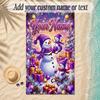 Snow Theme Soft Beach Towel Personalized Custom Name Text Towel Portable for Beach Pool Travel