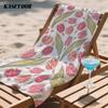 Soft Tulip Sketch Oversized Microfiber Beach Towel Sand Proof Quick Dry, Absorbent for Swimming Pool Travel Camping