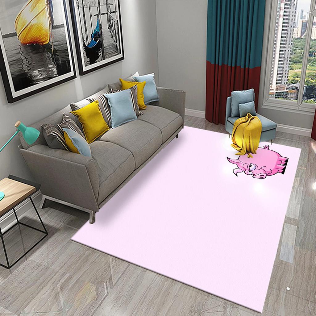 Cute Cartoon Pig Carpet Lovely Animal Floor Mat for Bathroom Decor Carpet Non-Slip for Living Room Kitchen Bedroom Doormat Mats