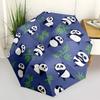 1pc Panda Bamboo Automatic Open/close, All-Season Portable Folding Umbrella, Travel, Everyday, Formal Events - Compact Luxury Parasol, Outdoor Accesso