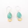 Amazonite Gemstone 925 Solid Silver Jewelry Handmade Earrings 1.5" Gift For Wife EE-162-30
