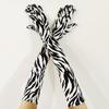 53cm Women Winter Keep Warm Gold Velvet Leopard Zebra Print Long Gloves Fashion Elegant Opera Stage Performance