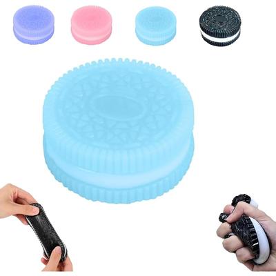 Cookie Squishy StressToy,Handmade Silicone Stress Relief Squishy Toy,Funny Stress Relief Toys,Anxiety and Relaxation Perfect Desk Accessory (Blue)