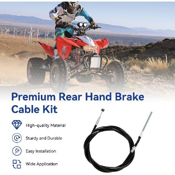 TRX350 Rear Hand Brake Cable Kit Compatible With Fourtrax 300 Rancher 350 400 420 2000-2006 Foreman 400 500 Rubicon 500 ATV Parts, Parking Brake
