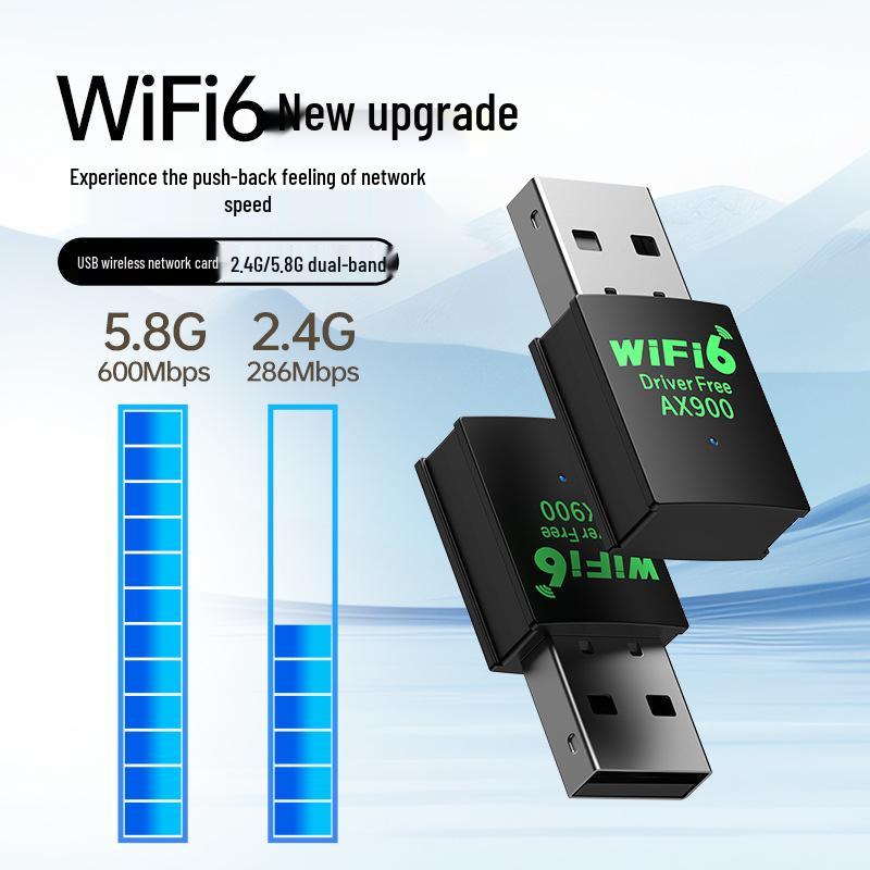 

USB Dual-Band WiFi 6 Adapter: Driver-Free 5G High-Speed Wireless Network Receiver with Bluetooth 5.4 WiFi 5 Driver-Free 300M