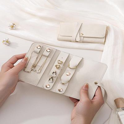 Travel Jewelry Storage Roll Lightweight Jewelry Pocket for Earrings Rings Necklaces Portable Jewelry Organizer Bag