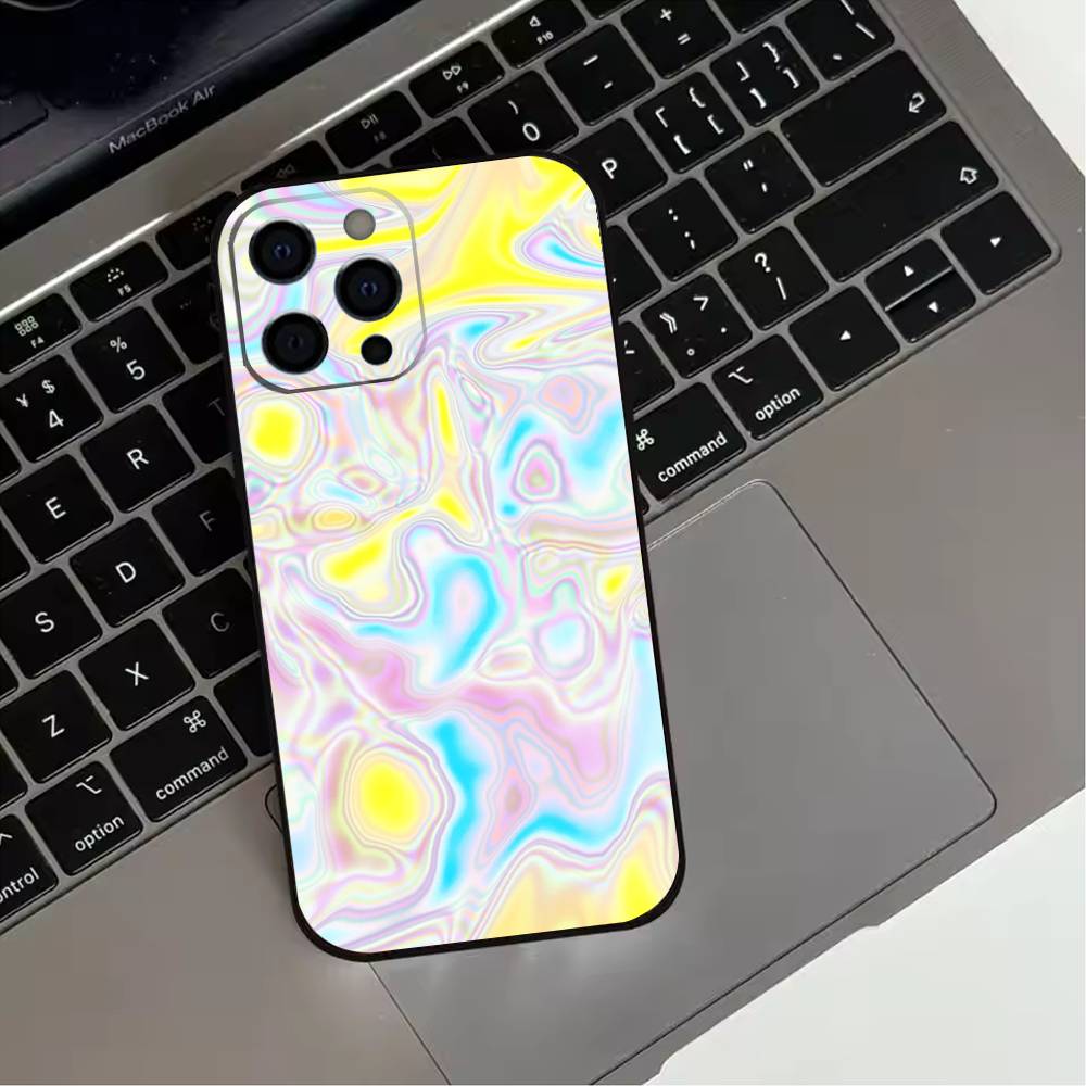 Laser Style Phone Case For iPhone 17,16,15,14,13,12,11 Plus,Pro Max,XS,Soft Silicone Black Cover