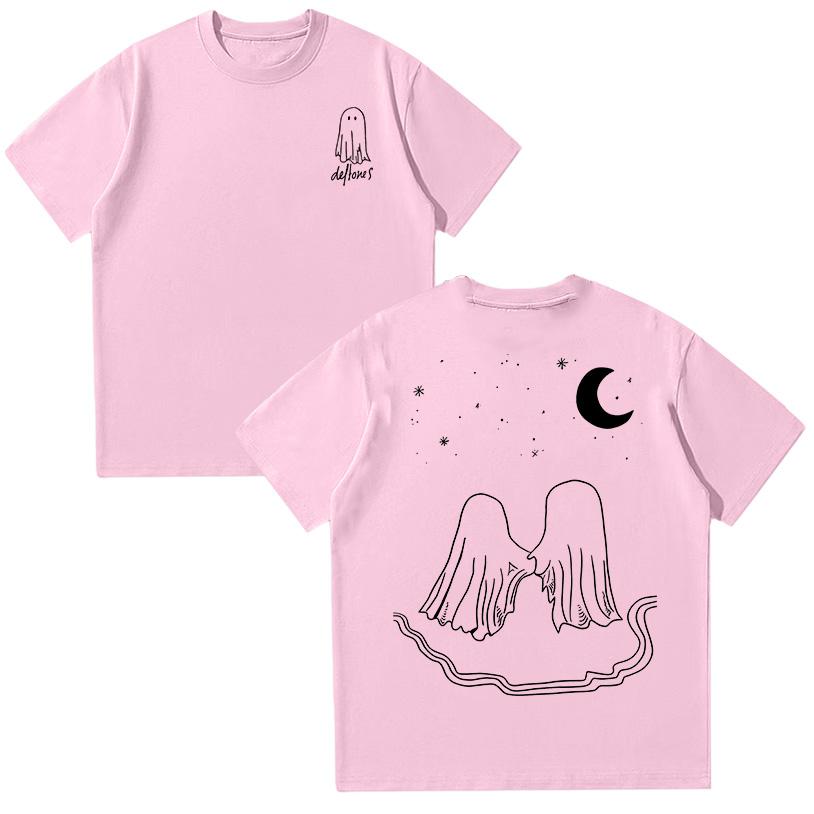 Deftones Rock Band Cotton Tee Deftones Ghosts Cream T-Shirt Hip-hop Rock Women Men Streetwear Fashionable Short-sleeved Clothing
