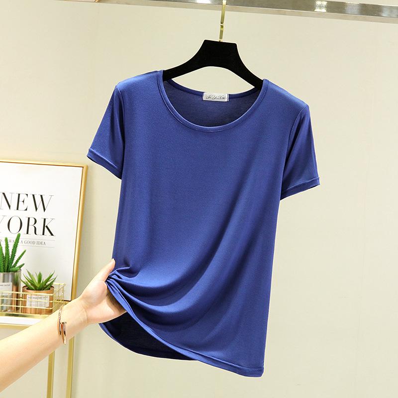 Dámský univerzální letní top s krátkým rukávem 2025: Zeštíhlující, Volný střih, Ležérní základní tričko