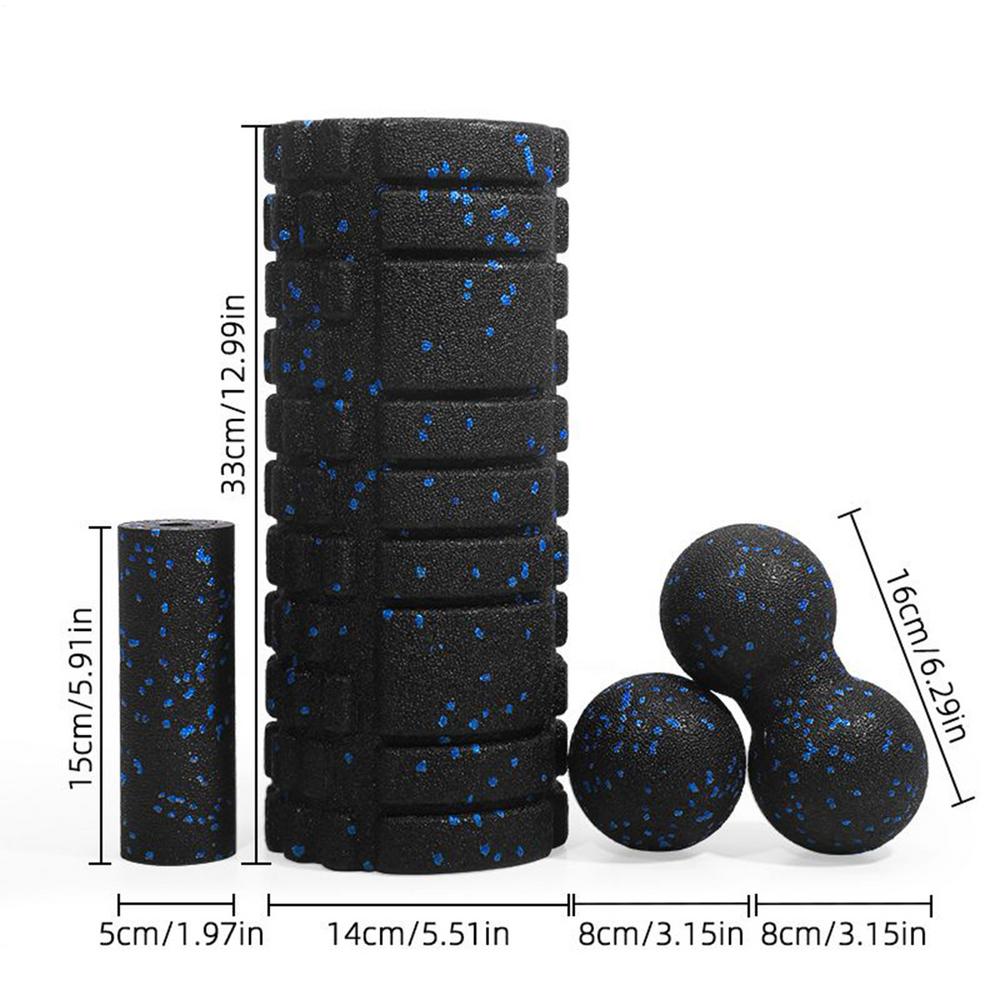 

Fitness Muscle Foam Rollers for Body Leg Neck Stretching 2-Pieces High-Density Textured Massager Back Yoga Block чорний