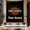 Tapiserie cu Text Personalizat Imprimeu Harley-Davidson Tapiserie de Perete Decor de Perete pentru Interior Sufragerie