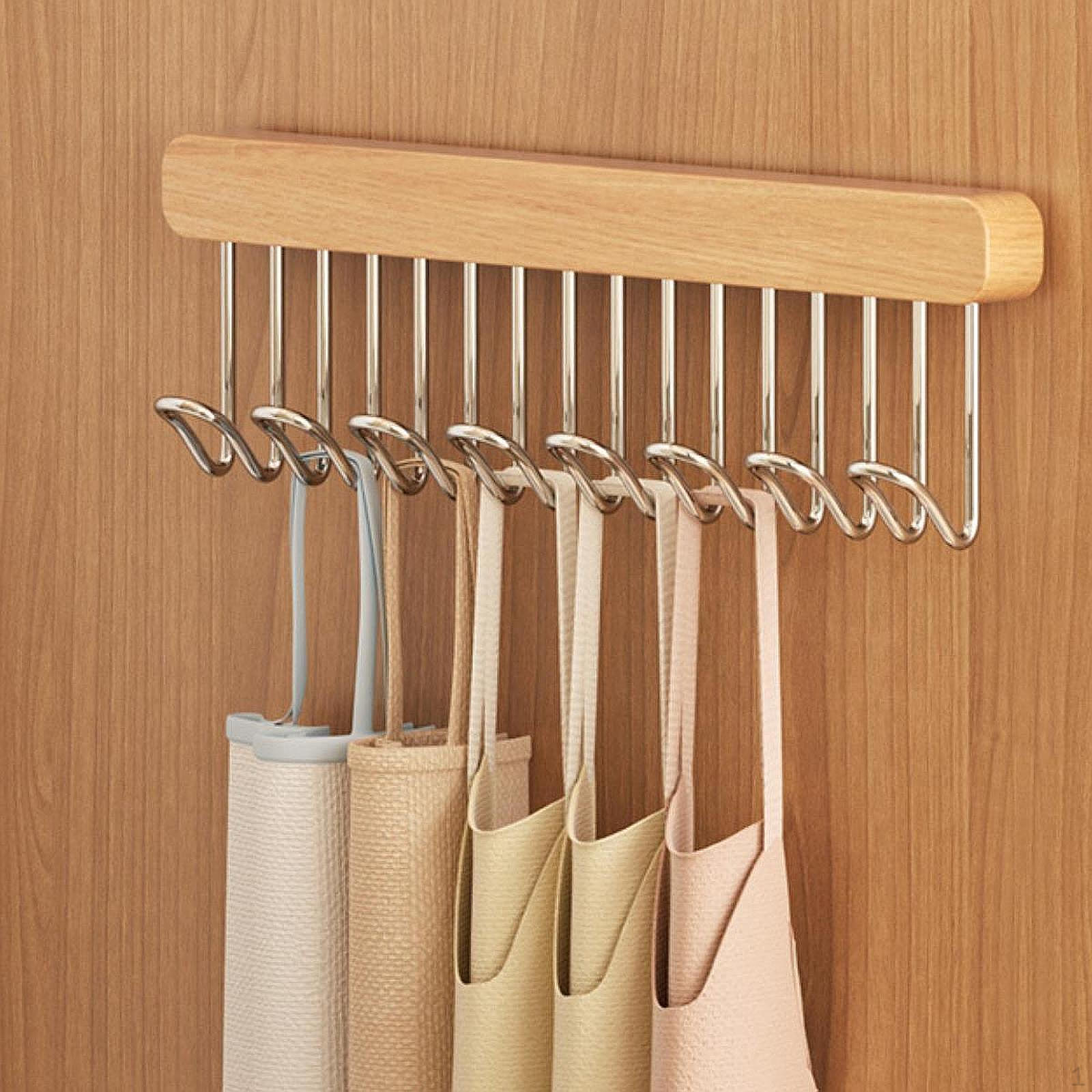 Шкаф выдвижной ремень вешалка органайзер штанга для одежды держатель вешалка скользящие крючки для дома Left with 8 Hooks 1236₽