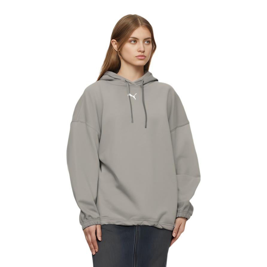 PUMA DARE To OVERSIZED HOODIE TR Sweatshirt Women's Light Gray 624296-62