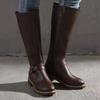 2025 New Women's Shoes Plus Size Side Zip Women's Boots Autumn Classic Knee-High Modern Boots Women Solid Round Toe Shoes Ladies