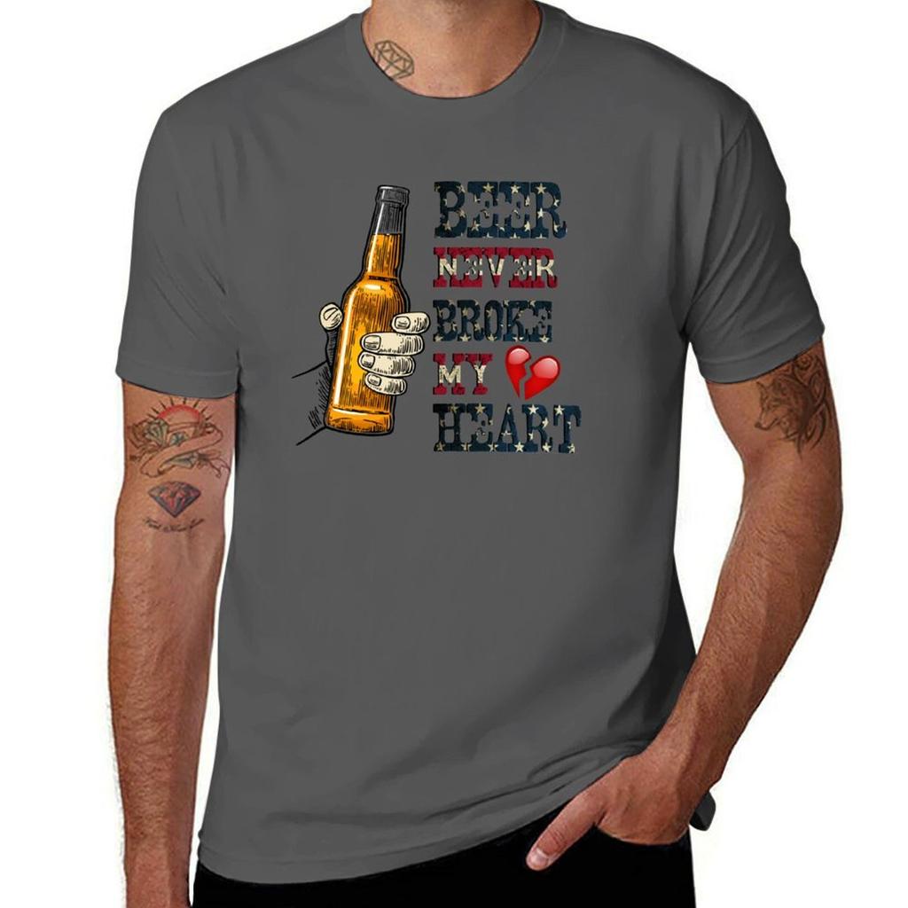 Beer Never Broke My Heart Tshirt Work Utility Short Sleeve Shirt