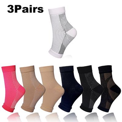 3Pairs Muži Ženy Športový kompresný bežecký chránič Ochrana členkov Vysoko elastické tlakové ponožky