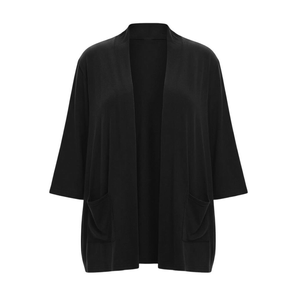 Women's Plus Size Cardigan Top Color 3/4 Sleeve Casual Everyday Wear