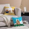 Cute Chubby Korean Cartoon DDinotaeng Cushion Cover Pillowcase Short Plush Invisible zipper Room Sofa Cushion Cover